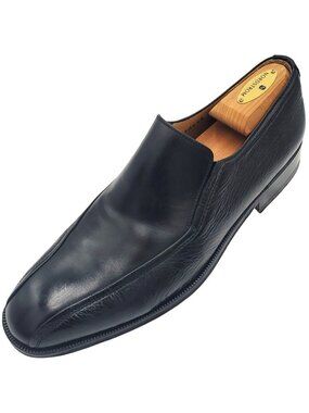 Spain Magnanni Men's size 10 Black Leather Loafer Dress Shoes 43.5 EU